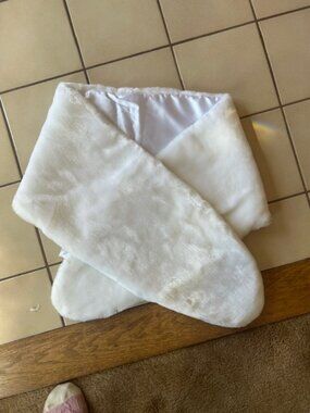 White Fake Fur Pull Thru Bridal Wrap, from David's Bridal Shop